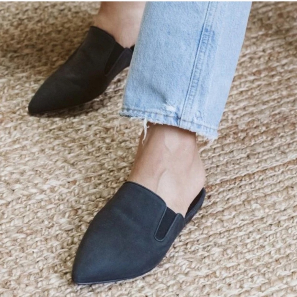 Jenni Kayne Blue Suede Mules Sleek Minimalist Design